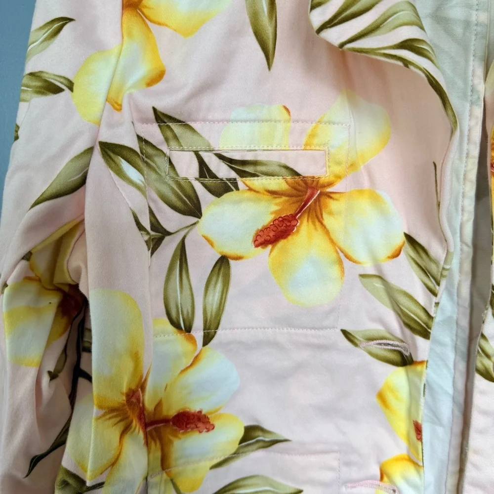Jamaica Bay Floral Pink Cotton Blazer Jacket Large - Picture 4 of 9